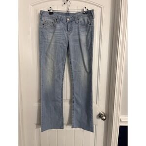True Religion‎ Women's Jeans Straight, 33 Actual 36X30 Stretch Blue Denim